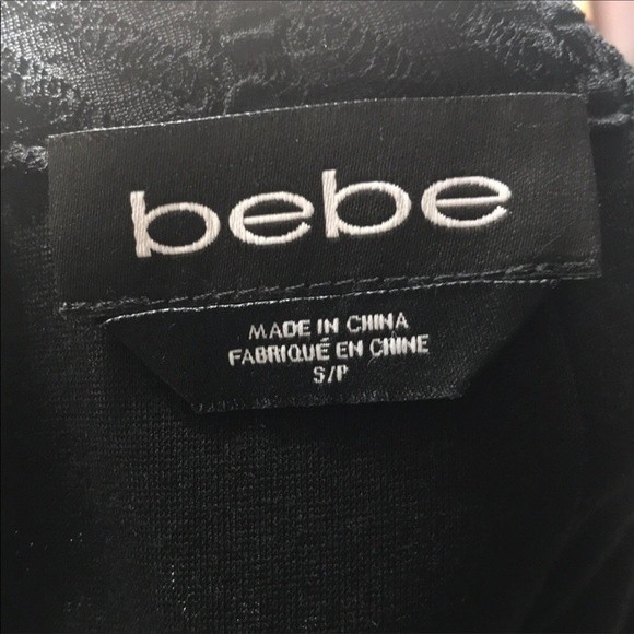 bebe Lace Skirt Sheer Mesh Black Midi Pencil Knee Length size S - Picture 11 of 17